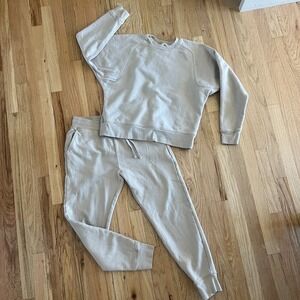 Girlfriend Collective Set 50/50‎ Relaxed Fit Sweatshirt Joggers Pants XS